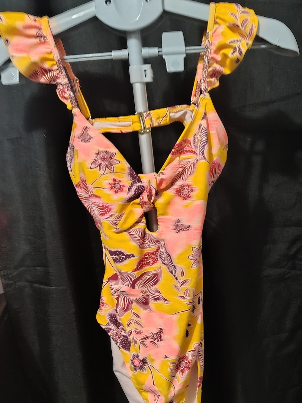 Yellow & Pink Floral One-Piece Swimsuit